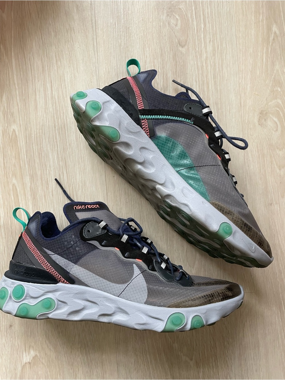 Nike React Element 87 Black Midnight Navy Sneakers